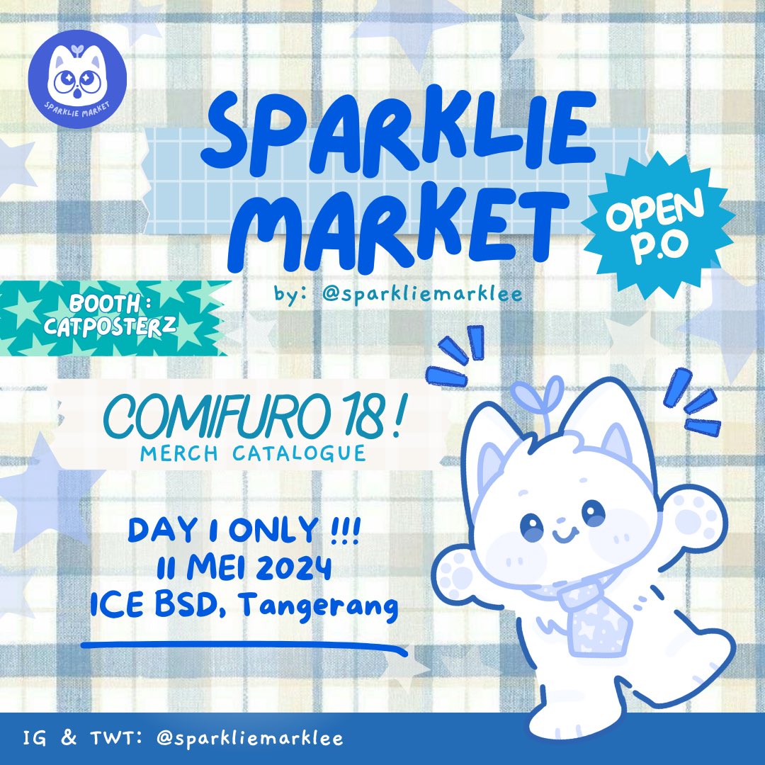 sparkliemarket's tweet photo. [RT &amp; Shares are Appreciated💙]

Hello!! SPARKLIE MARKET is back and here is my catalogue for #comifuro18 #cf18 (*>∇<)ﾉ✨ #cf18catalogue

🎀 P.O 6 April - 14 April 2024
❄ Pick Up DAY 1 Only at CATPOSTERZ
🌟 Local Order Only
🫐Catalog on down below!

🛒https://t.co/Ga95MiYBY2 https://t.co/JrAXjsyXPH