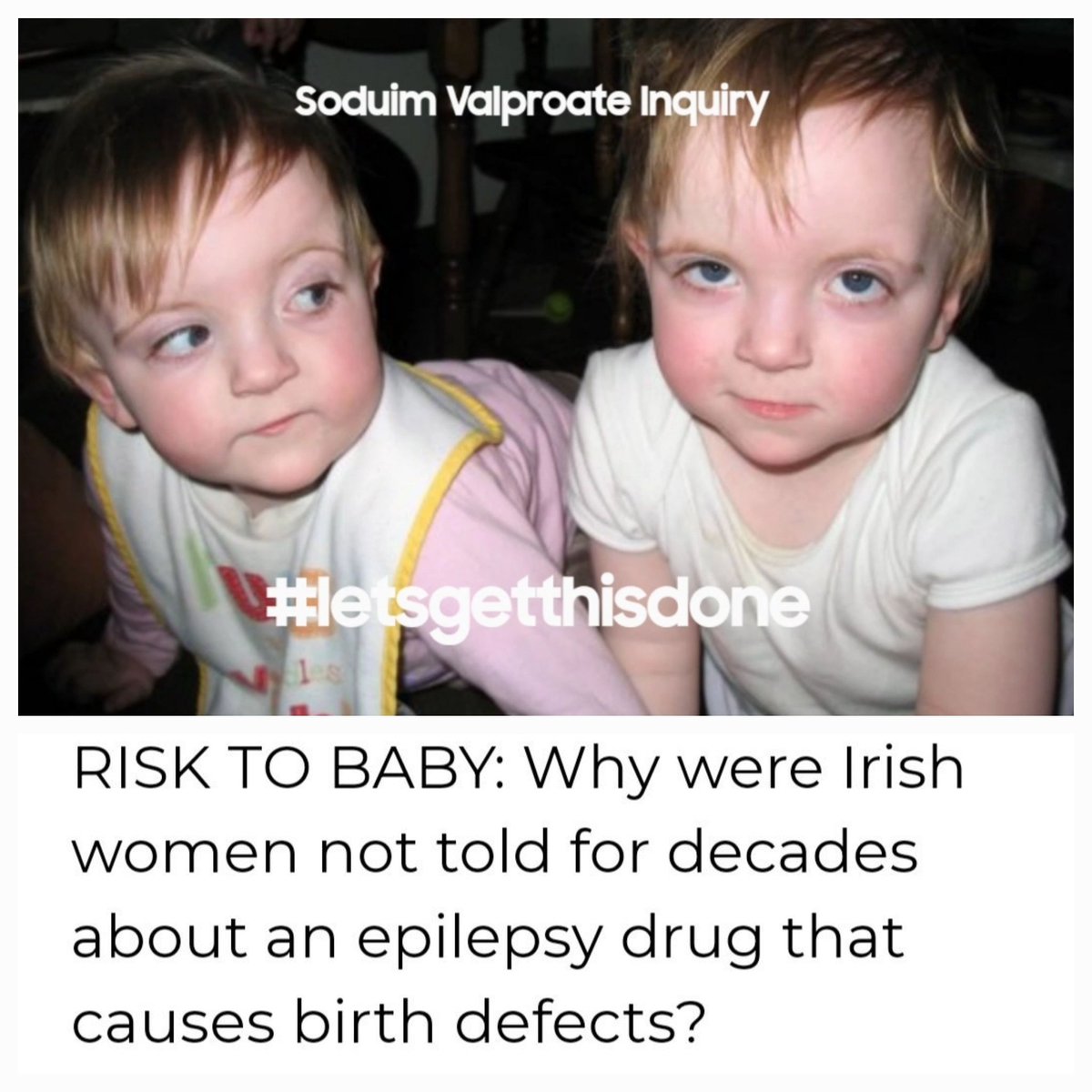 Both twins are harmed by #EPILIM (Sodium #Valproate) with multiple #birthdefects. @SimonHarrisTD @DonnellyStephen, @roinnslainte, you will know there is a need for #redress for all children harmed. As it is already clear, who is accountable.