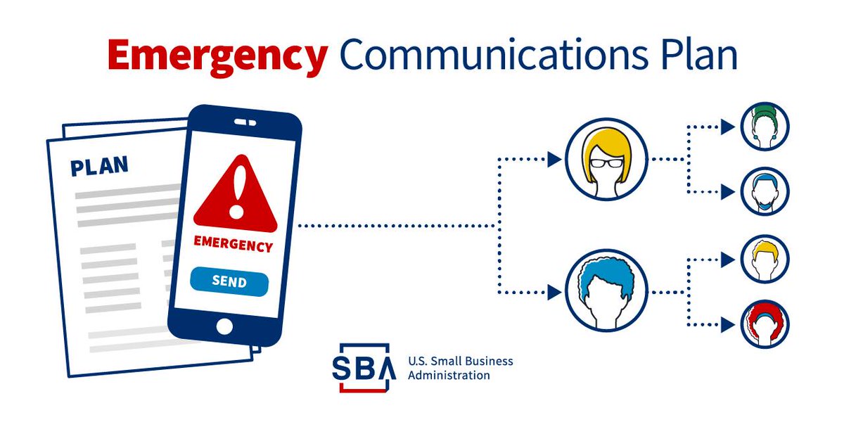 Protect your business and employees by creating an emergency communications plan. Learn more:  ready.gov/business/imple…