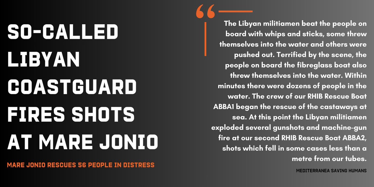 🔴On Thursday the EU-funded so-called Libyan coastguard targeted @RescueMed ’s #MareJonio during a rescue operation. The crew managed to get 56 people to safety. Excessive violence escalated in recently. The EU must immediately stop all support for the so-called Libyan coastguard