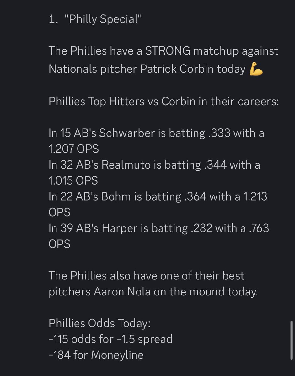 I also hit this using the projections from yesterday 🔥

Projections were spot on with the Phillies game ✅

#GambingTwitter #PlayerPropBets #MLBprops #bettingtips #bettingtwitter #SportsGambling #MLBPicks #bettingtwitter #mlb #fanduel #mlbbets #yankees #Cubs