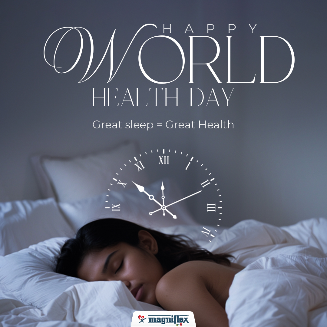 Quality sleep impacts our immune system, cognitive function, metabolic health, cardiovascular health, and emotional well-being. Optimize your health and well-being with Magniflex. #WorldHealthDay #qualitysleep #wellness #sleep #health #healthylife #magniflex