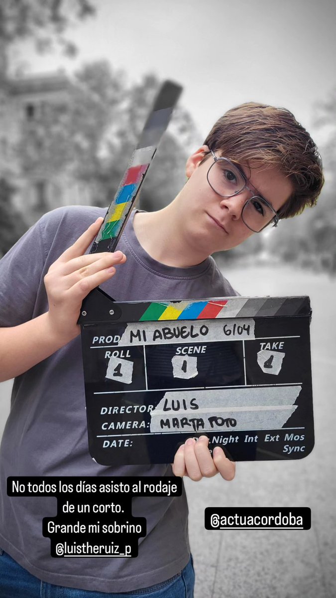 No todos los días mi sobrino Luis rueda un corto con mi padre de protagonista 😎. Atención a este chaval, que lo va a petar.