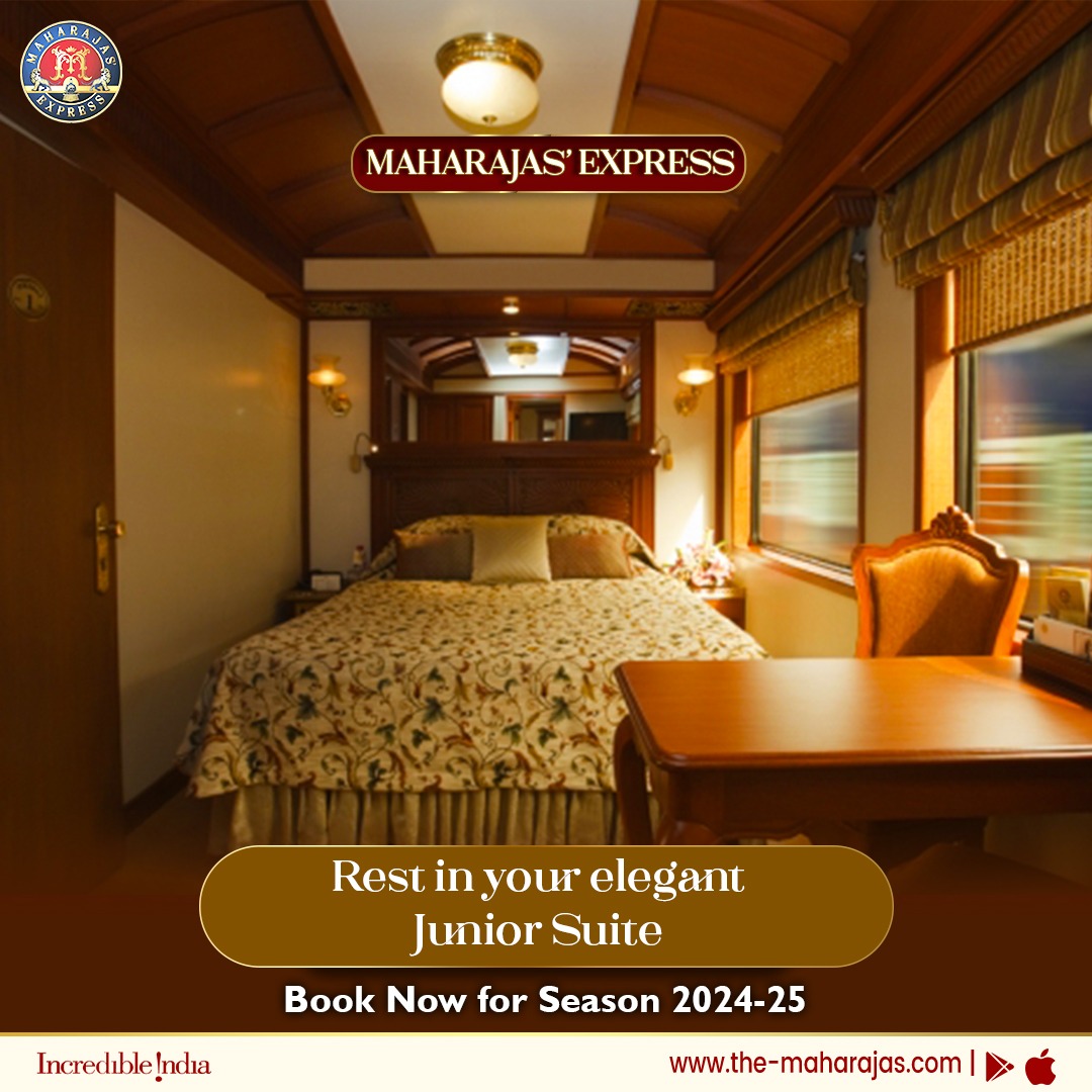 Visit Khajuraho aboard Maharajas' Express to admire the unique architecture of its temples. Then, relax in your Junior Suite.

Go to the-maharajas.com to book an extraordinary journey.

#ADayWithMaharajasExpress #incredibleindia #india #maharajasexpress #LuxuryTrainTravel