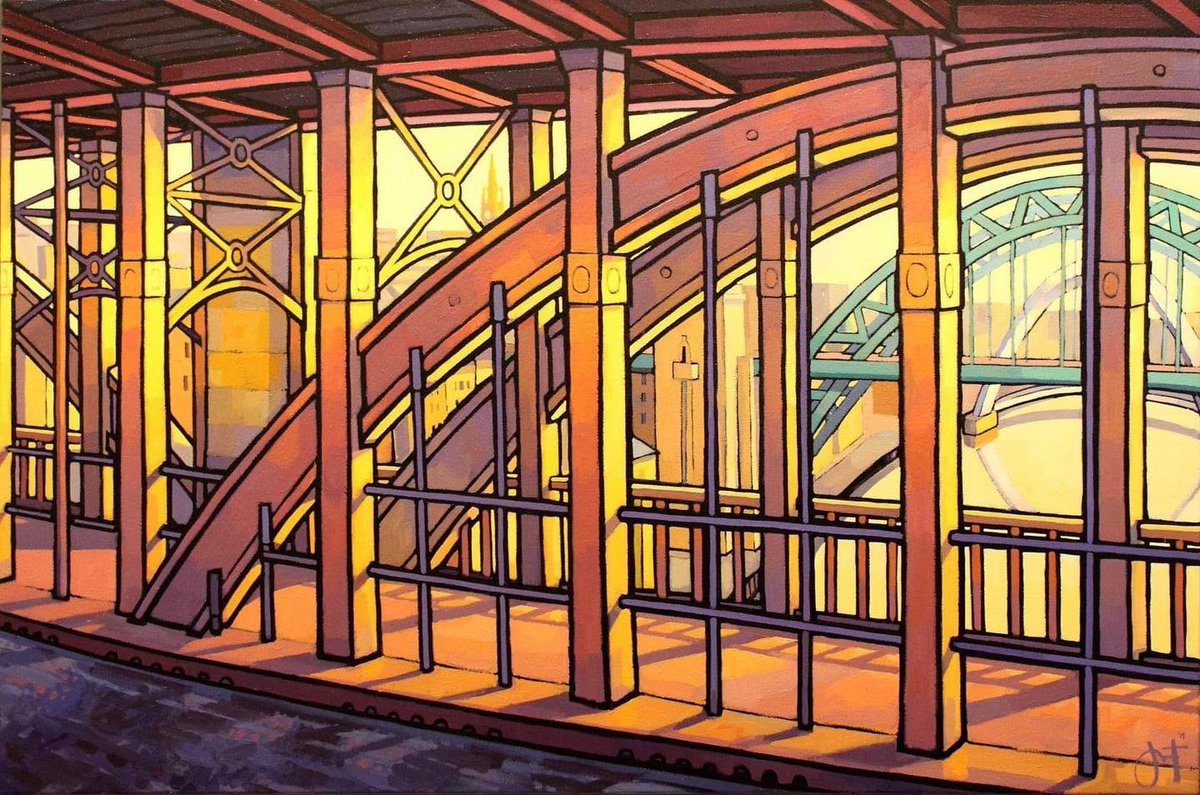 High Level Bridge - Jim Edwards Back in Newcastle after couple of days away. In the Studio today 11am-2pm. Pop in for any paintings / ltd edition prints, inc this one of High Level Bridge: jimedwardspaintings.com/store/p203/Hig… #highlevelbridge #newcastleupontyne #newcastle #gateshead