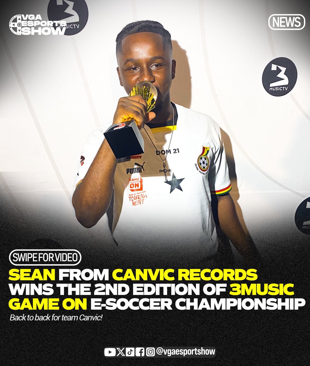 vgaesportshow's tweet photo. A back to back win for @TeamCanvic as their in form player @Sean_teezyy wins the 2nd edition of the #GameOn E-Soccer championship by @3musicnetworks and powered by @followUltBattle and #Arena233 https://t.co/3uux1p8iag