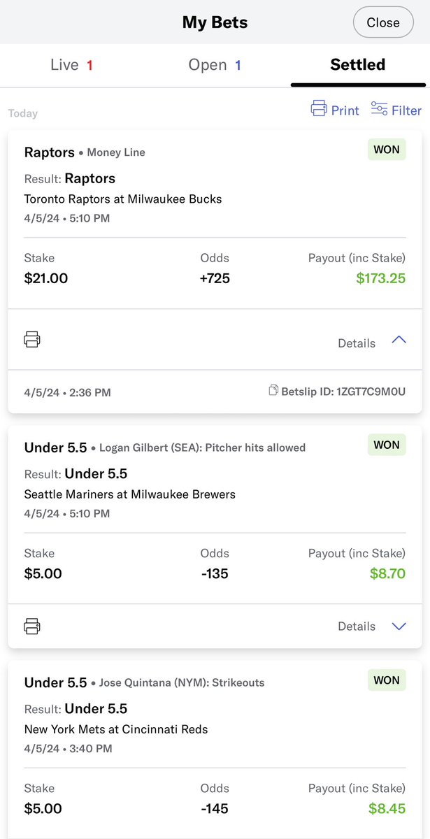 DFSNicholas's tweet image. Out here in Vegas and NO @FDSportsbook or @PrizePicks so I had to get in on that @BetMGM and had a pretty good day🤷🏽‍♂️