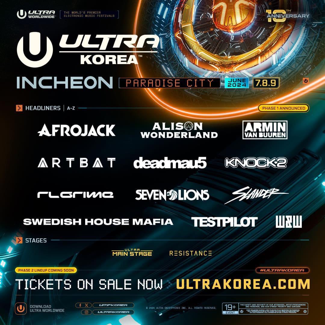 Ultra Korea
Phase 1 Line Up

June 7 - 9