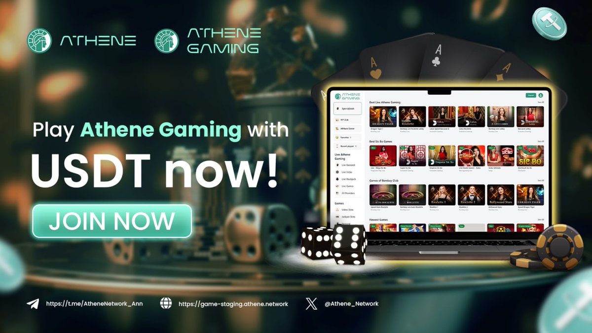 📌 Premium packages  (vip.athene.network) 
📌 Lion Private Round (lion.athene.network) 

🚀 Hi ATH Miners,

🥳 We're thrilled to announce that users can now play Athene Gaming (game.athene.network/register?affil…) not only with ATH but also with USDT!

🔕One more special thing is