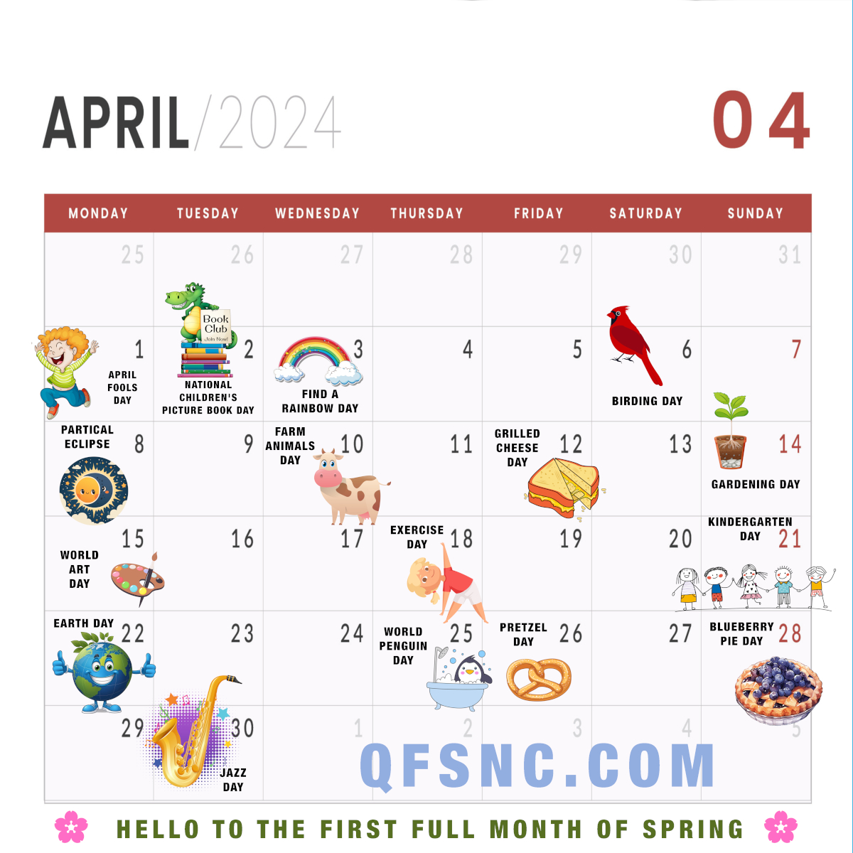 April is full of many fun and kid friendly activities. Which are you looking forward to most? 😊😊😊😊😊😊😊😊😊😊 The Team At Quality Family Services #CharlotteNC #NorthCarolina