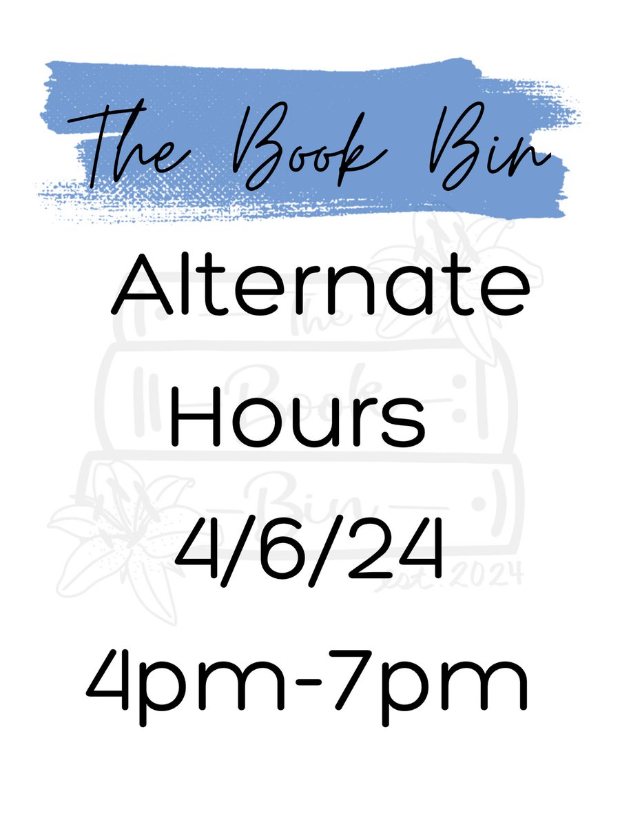 Book lovers! on saturday we will have alternate hours due to a family event. Thank you!