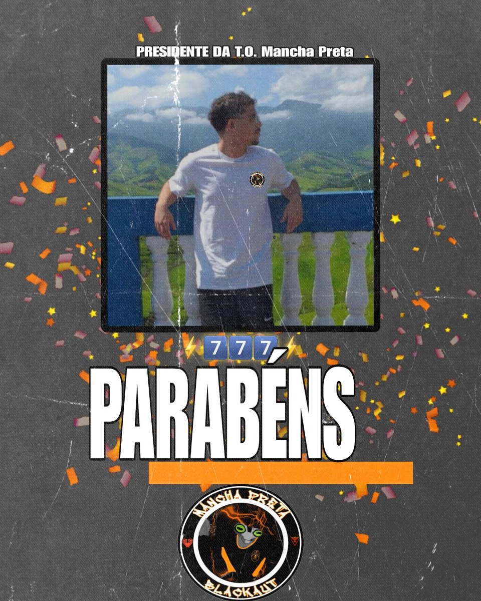 Blackaut171's tweet photo. ⚡ PARABÉNS PRESIDEN7️⃣E ⚡
Hoje o presidente da T.O.M.P(Torcida Organizada Mancha Preta) completa mais um aninho de vida.
Nosso querido @sena77y7 tem várias participações em nosso clube, como as pressões no CT, pichação de lousa e claro, ser papado pelo querido soneca
PARABÉNS 🥳 https://t.co/bld9JMlAnC