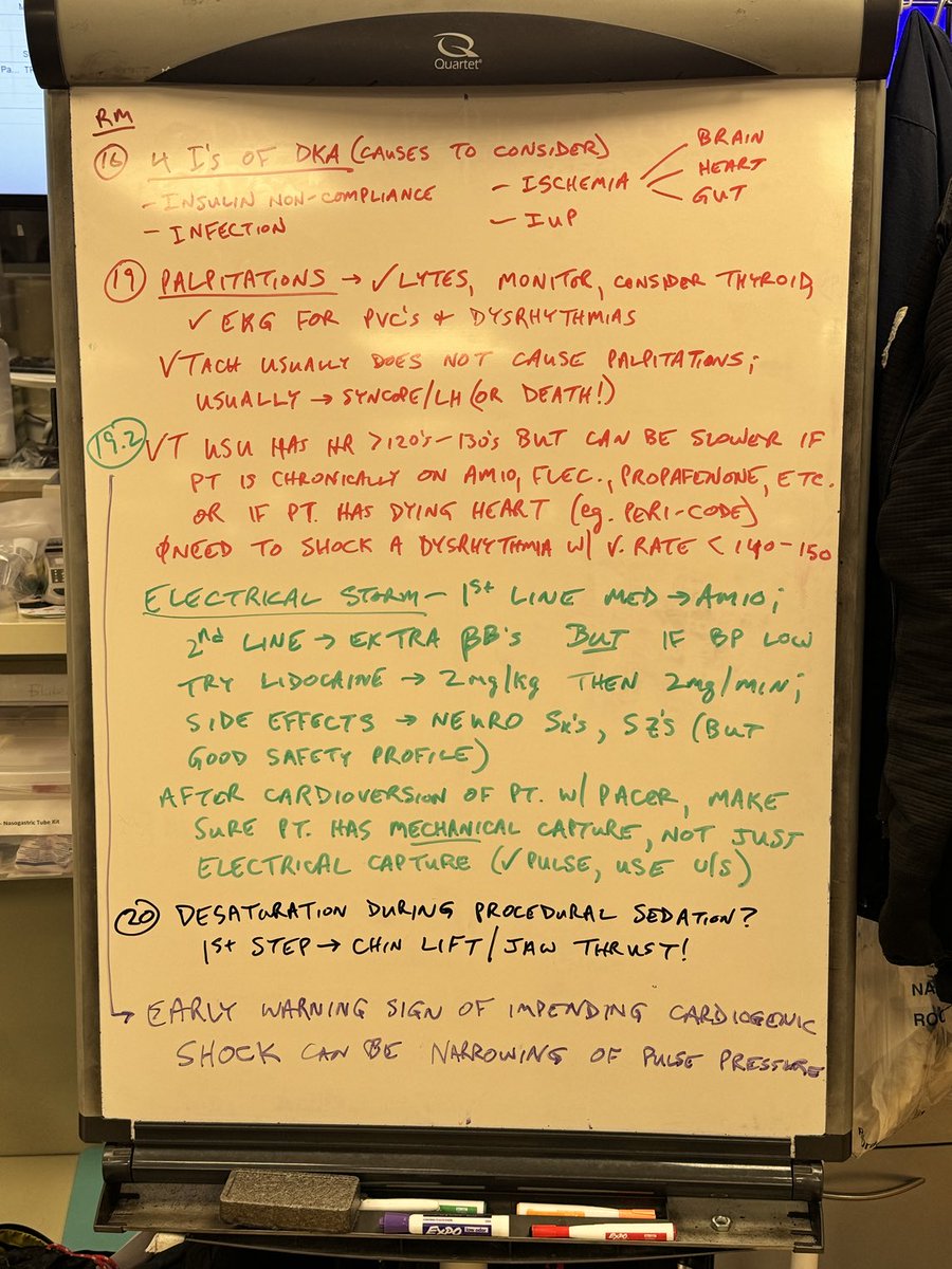 Friday night shift ⁦@UMEmergencyMed⁩ ⁦@UMEMresidency⁩ #foamed #WhiteBoardTeaching