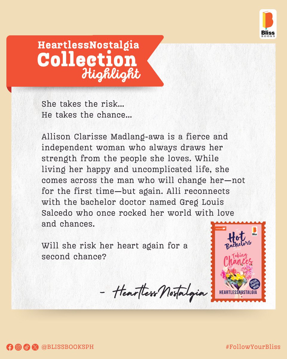 blissbooksph's tweet photo. ✨ Second Chance Romance
✨ Chaotic energy
✨ Naughty and funny 

#blissbooksph #heartlessnostalgia https://t.co/afJ5ku1FJg