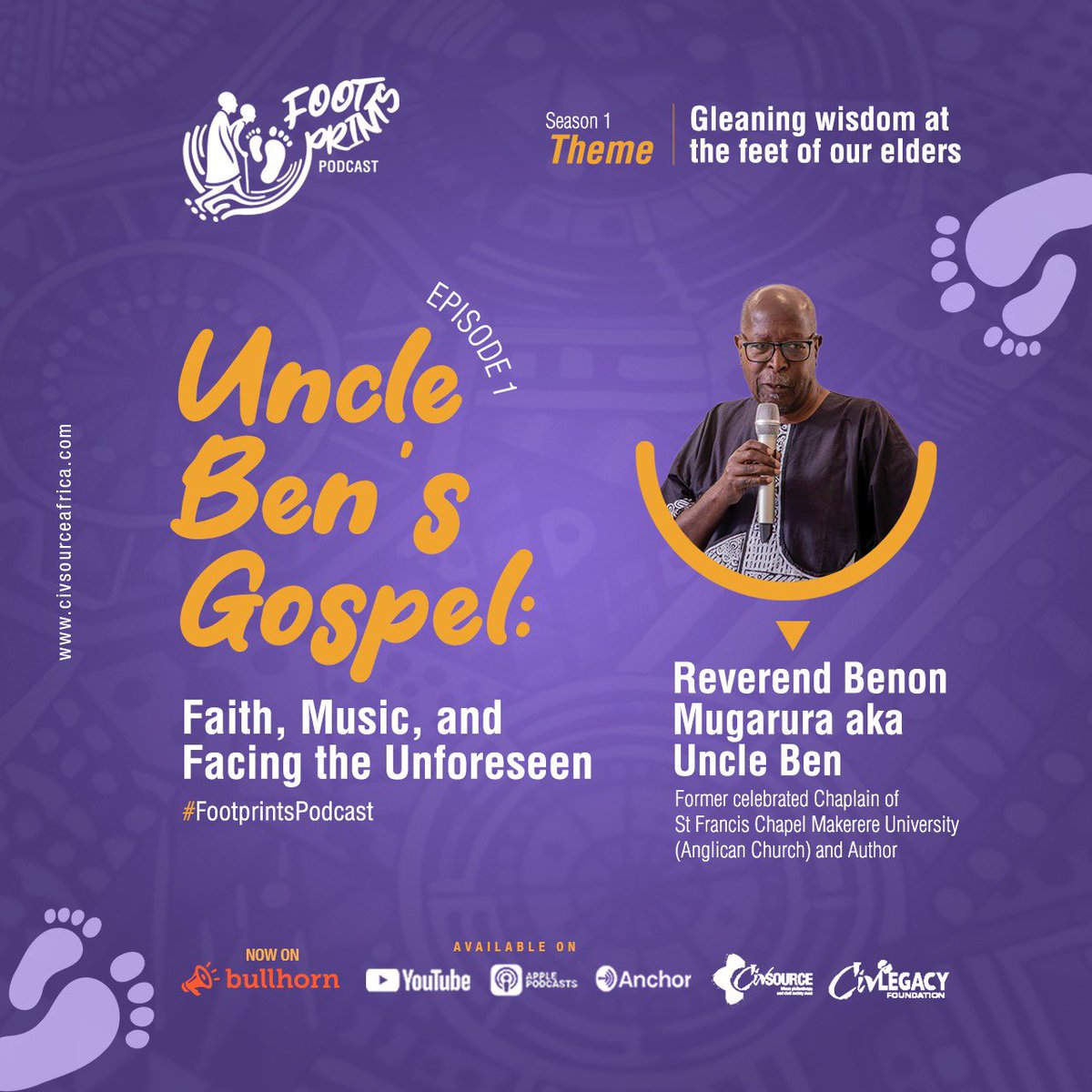 Good morning to you! 

In case YouTube works better for you, here below is the link for the first episode of the Foot Prints podcast featuring Rev Canon Benoni Mugarura Mutana. 

youtu.be/dRD3sUaIjfs?si…