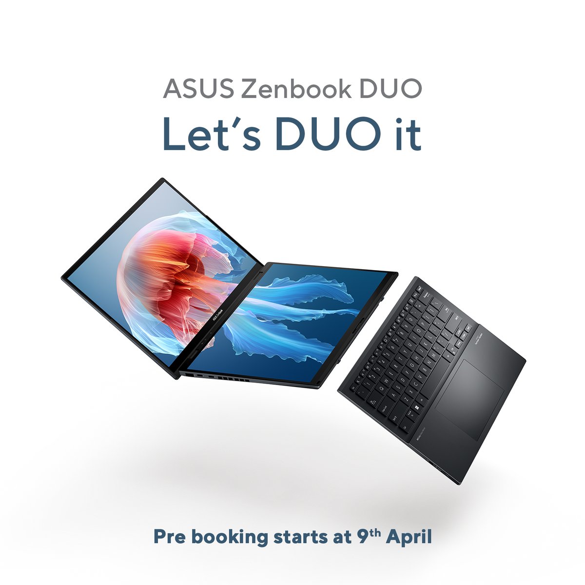 ASUSIndia's tweet photo. The all-new Duo is here and set to redefine possibilities. ASUS Zenbook Duo, now open for pre-booking starting April 9th in India. Don't just dream it #LetsDuoIt
#ASUSIndia #AiPoweredPC https://t.co/TJghpH4fId