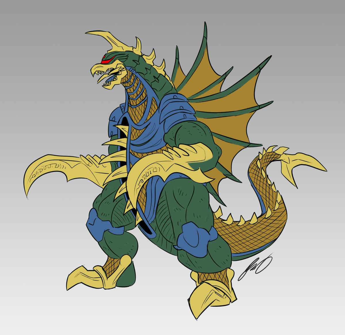 A batch of commissions of kaiju variants of Zilla, Gigan and Super Godzilla  If you want a commission, check the link! https://t.co/xULIYuR1zQ, image size:1200x1164