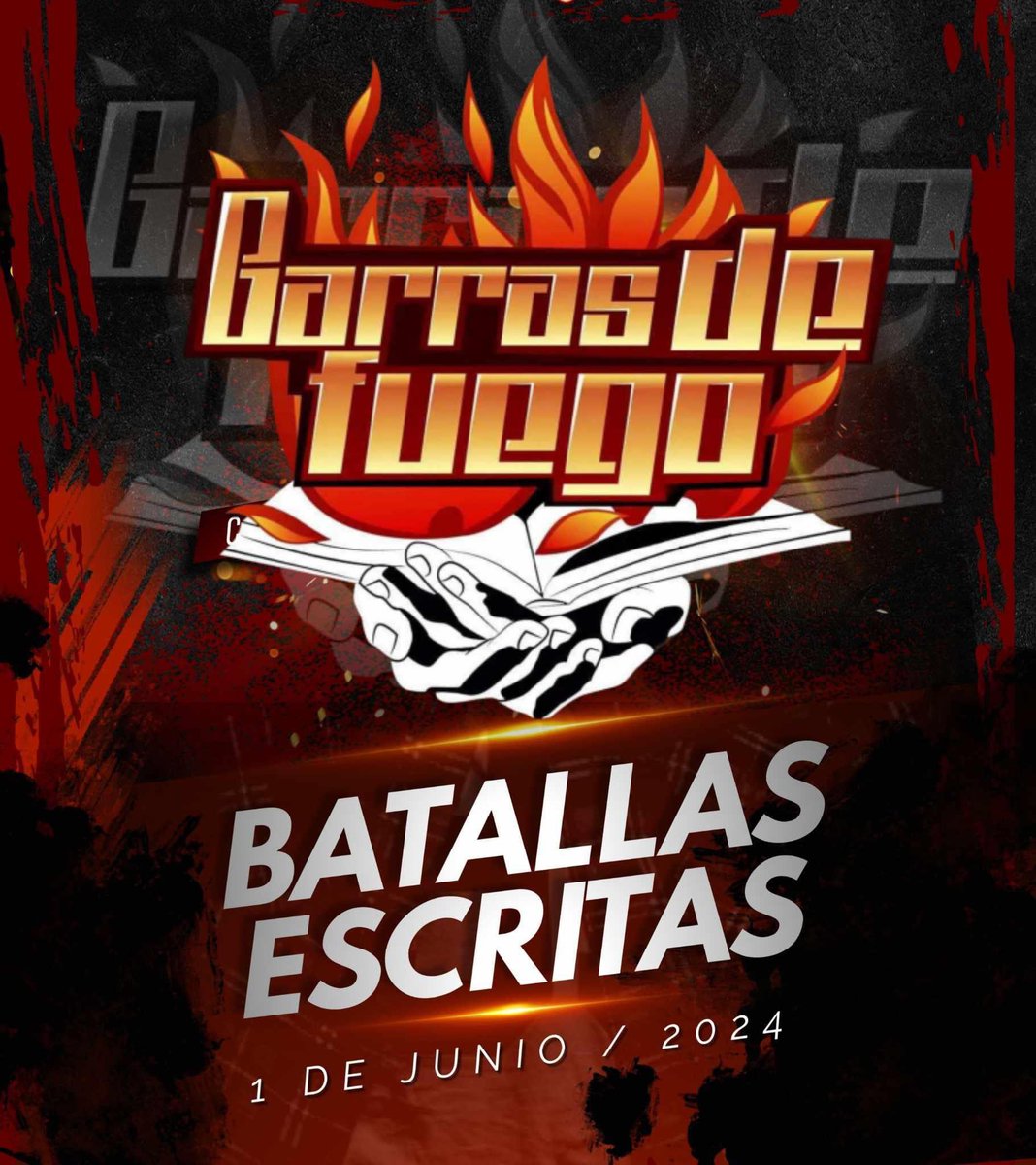 Se viene la 7ma edición de #barrasdefuego batallas escritas en El Salvador 🇸🇻 lo único que diré es estén pendientes a las noticias en IG y Face, porque por ahí se vienen sorpresas 🔥🇲🇽🇸🇻
#Troka 🏆
#Arkham 💎
#NoMercy 🥷
#LaCorteDelBuho 🦉
#Boombox ⛩️