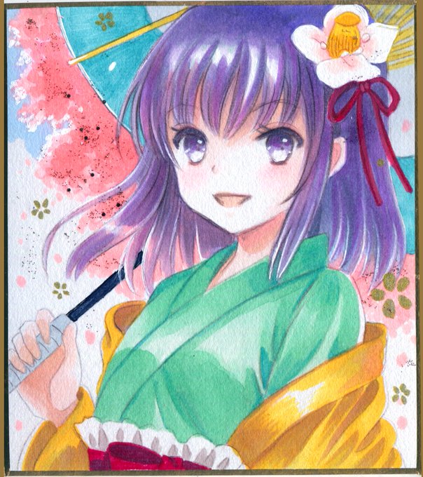 「holding umbrella kimono」 illustration images(Latest)