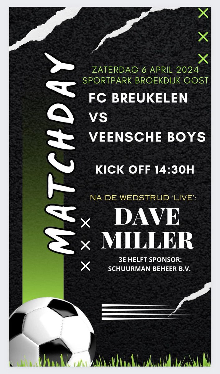 Een speciale wedstrijd voor trainer <a href="/MichaelBergvd/">Michael vd Berg ⚽️</a>. Zijn <a href="/fcbreukelen/">FC Breukelen</a> speelt tegen zijn nieuwe club en kampioenskandidaat <a href="/svveenscheboys/">s.v. Veensche Boys</a>. Is het kampioenschap bijna binnen of zit er nog een verrassing in? #zinin #twitterscheids <a href="/DeVeenseCourant/">Nijkerkerveen.org</a> <a href="/KNVBWest1/">KNVB West 1</a>