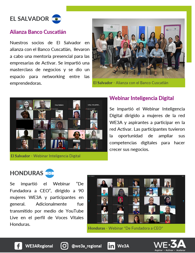 ¡Descubre el poder de la inspiración y el éxito en el newsletter de febrero! Explora sus actividades y únete a esta red en crecimiento del programa #We3A, impulsada por @IDB_Lab, #WeFi y @Thunderbird y ejecutado por @VocesVitalesSV y #Camarasal. camarasal.com/we3a/