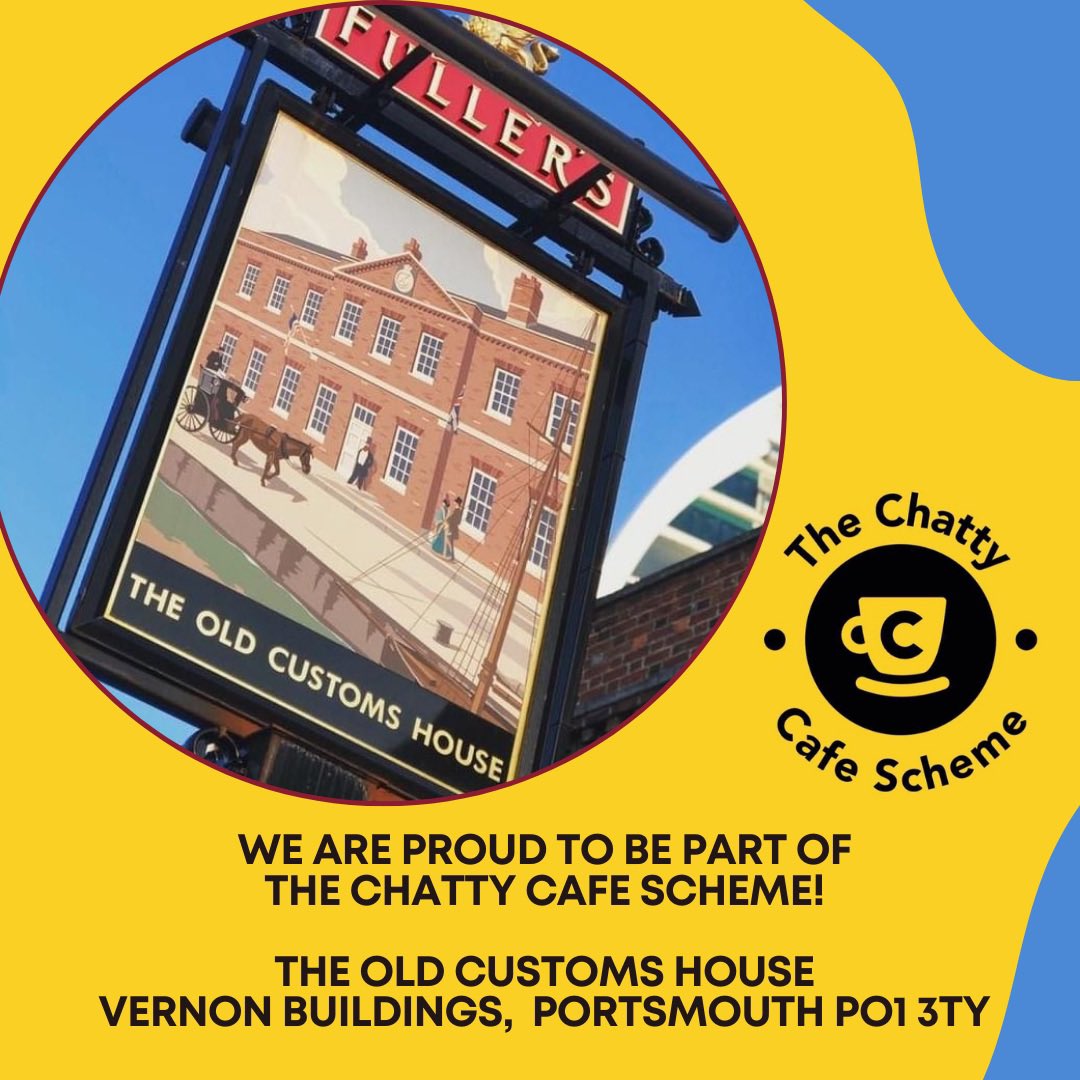 Hello and welcome to The Old Customs House, Gunwharf Quays who are now a new venue for the scheme! Thanks so much for joining - we could t do it without you 💛 #chattycafe #portsmouth