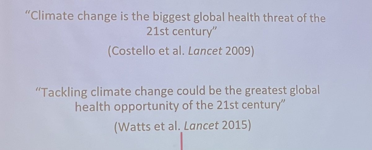 “Climate change is the biggest global health threat of the 21st century” Costello et al, Lancet 2009. “Tackling climate change could be the greatest global health opportunity of the 21st century” Watts et al, Lancet 2015 #iDEA24 @DocsEnvAus @Prof_NickTalley