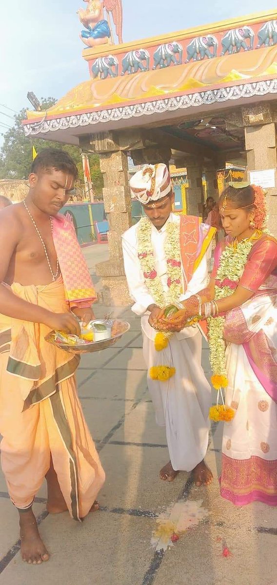 Respected Members, Glad to inform you all that today first marriage was conducted at Sri Venkateswara swamy temple. In coming days also this temple will host such events for all poor people who wish to marry at Sri Venkateswara swamy sannidhanam. Govinda Govinda 🙏 Thank you.