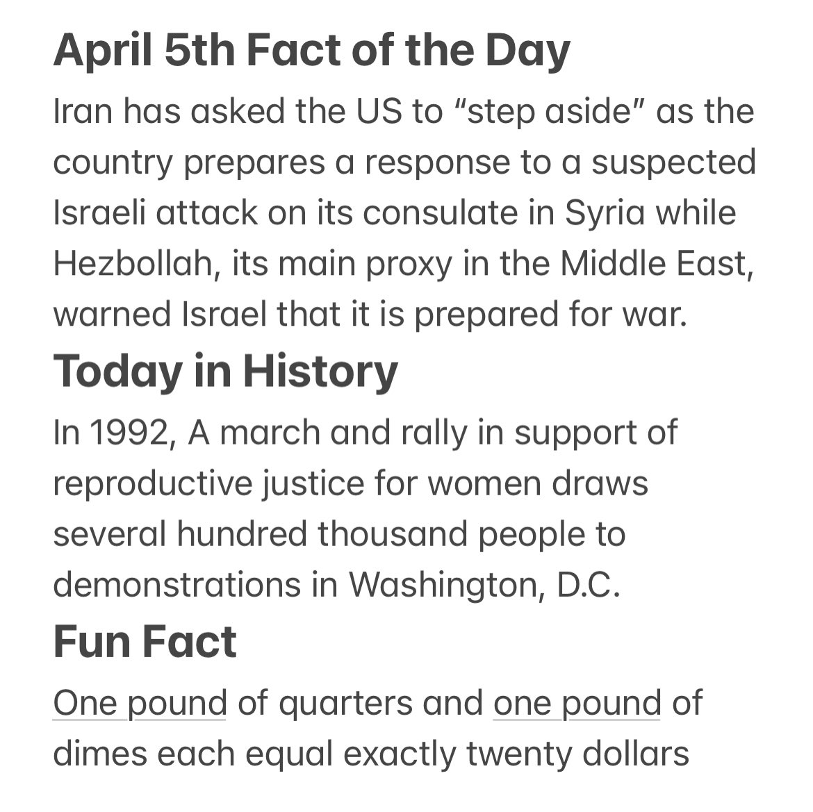 Fact of the Day for April 5th #factoftheday