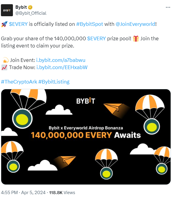 rakaairdrop's tweet photo. @Bybit_Official @JoinEveryworld Enjoy your screenshot and. . . https://t.co/kHyhrSqkv4