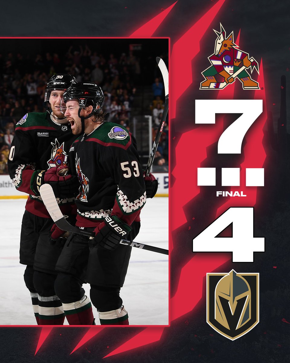 Let them have a lead for a while, come back and leave them with NOTHING. The Yotes just treated the Knights to a... Vegas House Special ♥️ ♠️ ♣️ ♦️