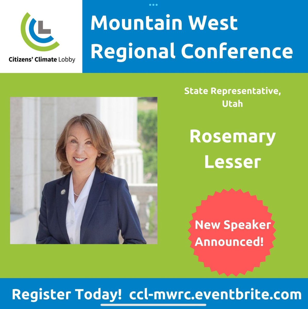 CCLsaltlake's tweet image. Health meets policy with @RepLesser at the @CitizensClimate Lobby Mountain West Regional Conference! Explore the #health impacts of #climate action and legislation April 6-7: bit.ly/4c55J0L #PublicHealth #ClimatePolicy