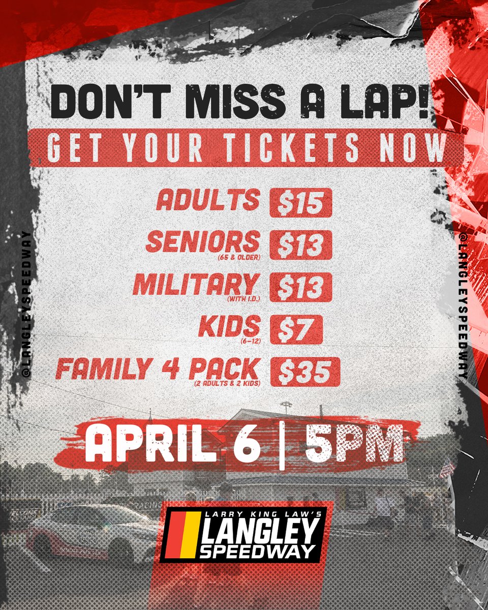 𝑾𝒆'𝒗𝒆 𝒈𝒐𝒕 𝒋𝒖𝒔𝒕 𝒕𝒉𝒆 𝒕𝒊𝒄𝒌𝒆𝒕 𝒇𝒐𝒓 𝒚𝒐𝒖! Don't miss out on opening night! Buy your tickets online now and skip the line at the track📷 🎟️bit.ly/langleytickets