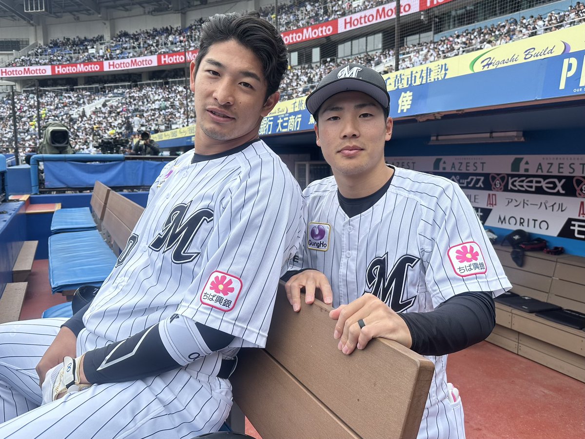 chibalotte_pr's tweet photo. 本日、セカンドとショートを守るお二人！
#池田来翔 選手と #友杉篤輝 選手は試合前にしっかりコミュニケーションを取って試合に臨みます！
#chibalotte #広報 https://t.co/68eu87BlKr