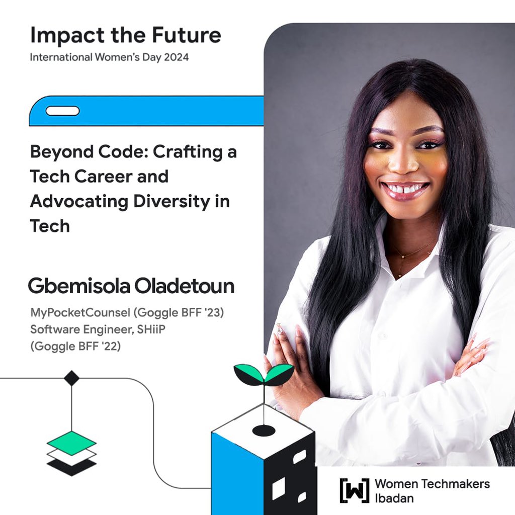 It’s today! 

The Women Techmakers Ibadan IWD event promises to be empowering and growth filled.

See you there!