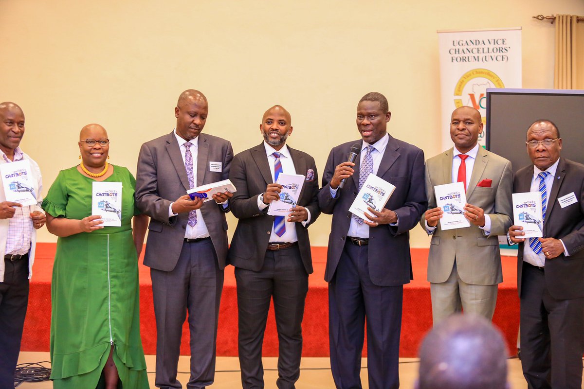 I am overjoyed to announce the release of my groundbreaking AI book, 'From Chalk to CHATBOTS: Discovering Authentic Education with AI.' A heartfelt thank you to Prof. @GeorgeOpenjuru Ladaah, Vice Chancellor of @GuluVarsity for officially unveiling it at the Uganda Vice