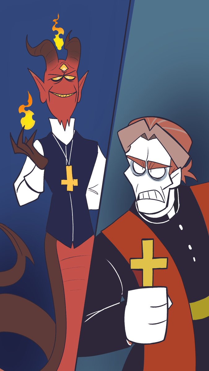 YuramecX3's tweet image. An AU based in another AU? YES.
Their names are Gradel and Father Morthy.
#SpookyMonth6 #fathergregor #Moloch