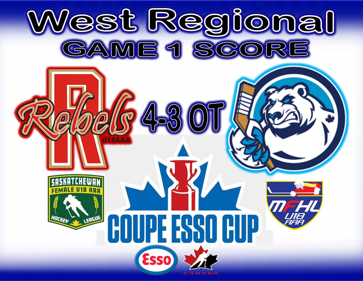 GAME 1 @HockeyCanada West Region Championship - @ReginaRebels draw first blood vs @WinnipegIceAAA - @hockeymanitoba @hockeysask @SaskFemaleAAA @GameOnHockey @staylorsports @darryl_gershman @IceWaveMediaMB @The_GShow_ @mikegerl @GShowPodcast - #essocup2024