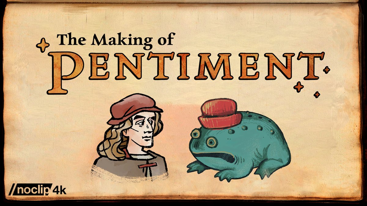 COMING SOON: Our documentary on the development of Pentiment launches on @noclipvideo early next week. Filmed on location at Obsidian Entertainment in January. Runtime: 81 minutes Also available today via Patron Early Access: patreon.com/posts/100571713