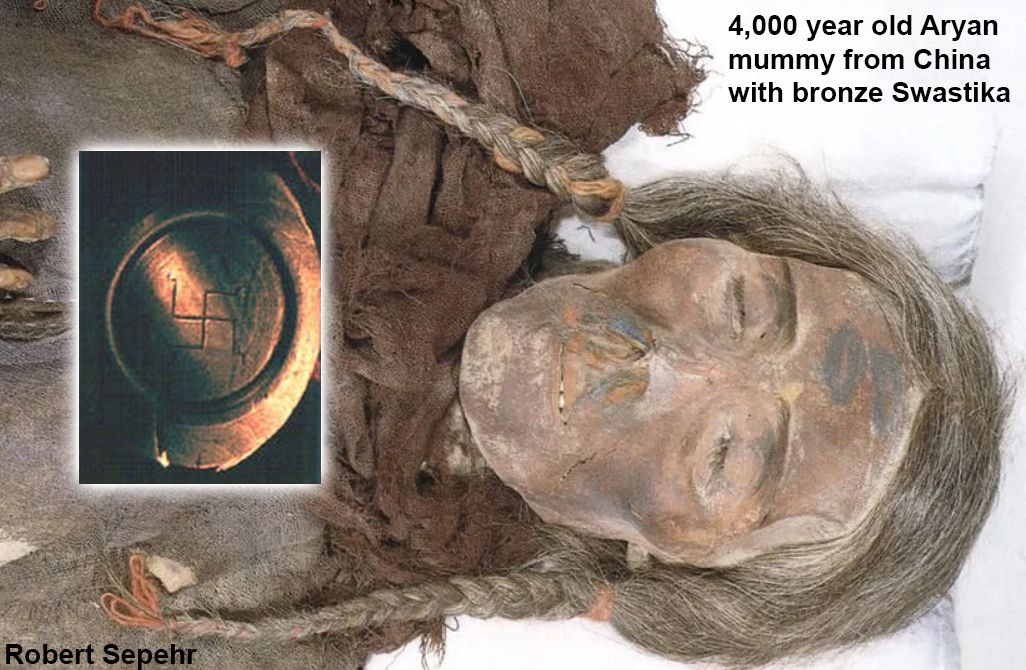 @onlynatreynolds These braids from Aryan mummies in China pre-date the Vikings by several millennia, but since they are of the same phenotype and revered the same ancestral swastika we'll let it slide.