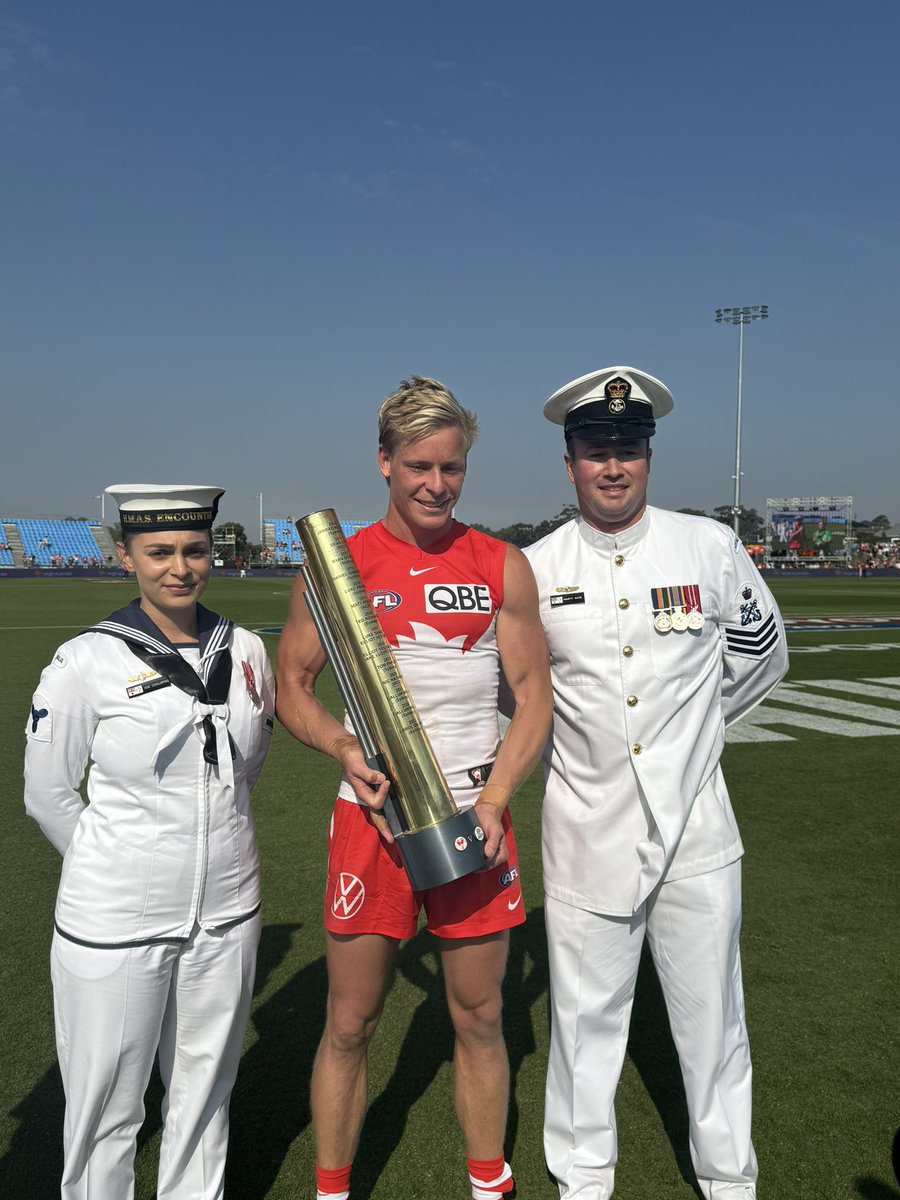 The Gun Shell Gallantry Trophy for Best on Ground today is Isaac Heeney 👏🏽