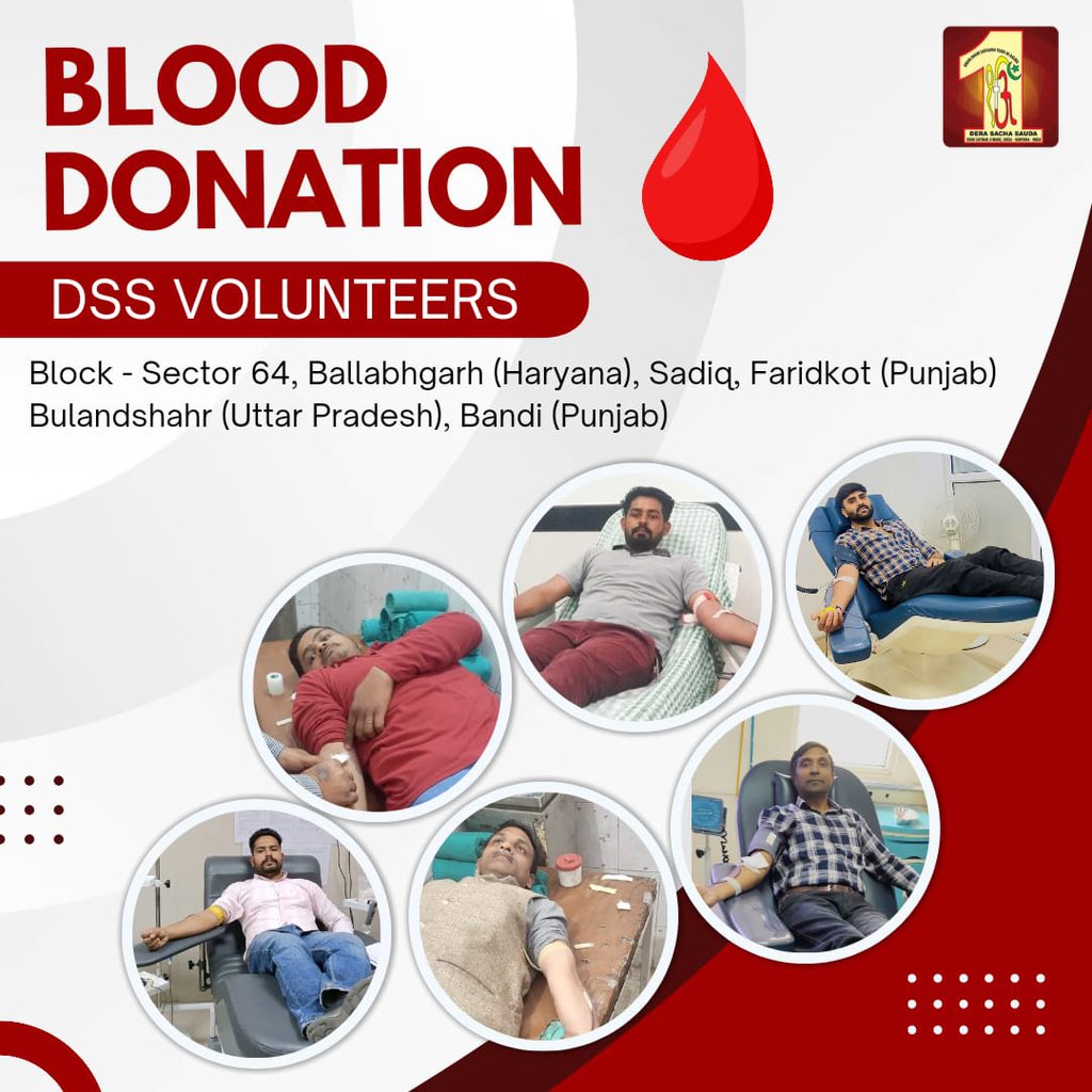 Give the gift that keeps on living. Donate🩸Blood. Dera Sacha Sauda volunteers are making a monumental difference by donating blood to patients in dire need. Remember, each drop has the power to significantly impact a life. Maintaining your health and nutrition not only benefits