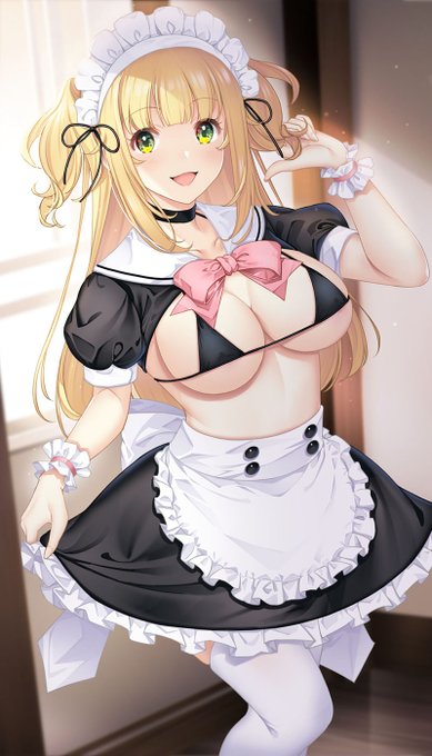 #ビキニ
#金髪
#メイド
ムチ
プリんを食べよう( ^ω^)・・・ 