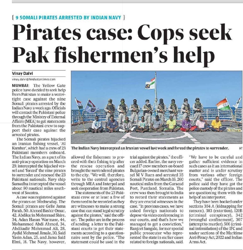 #MumbaiPolice #Mumbai #IndianNavy #Pirates #Somali #Pakistan #Mumbai #Hindustantimes #Fishermen #MEA Cops will seek help from Pakistan to record statements of rescued Pakistani fishermen