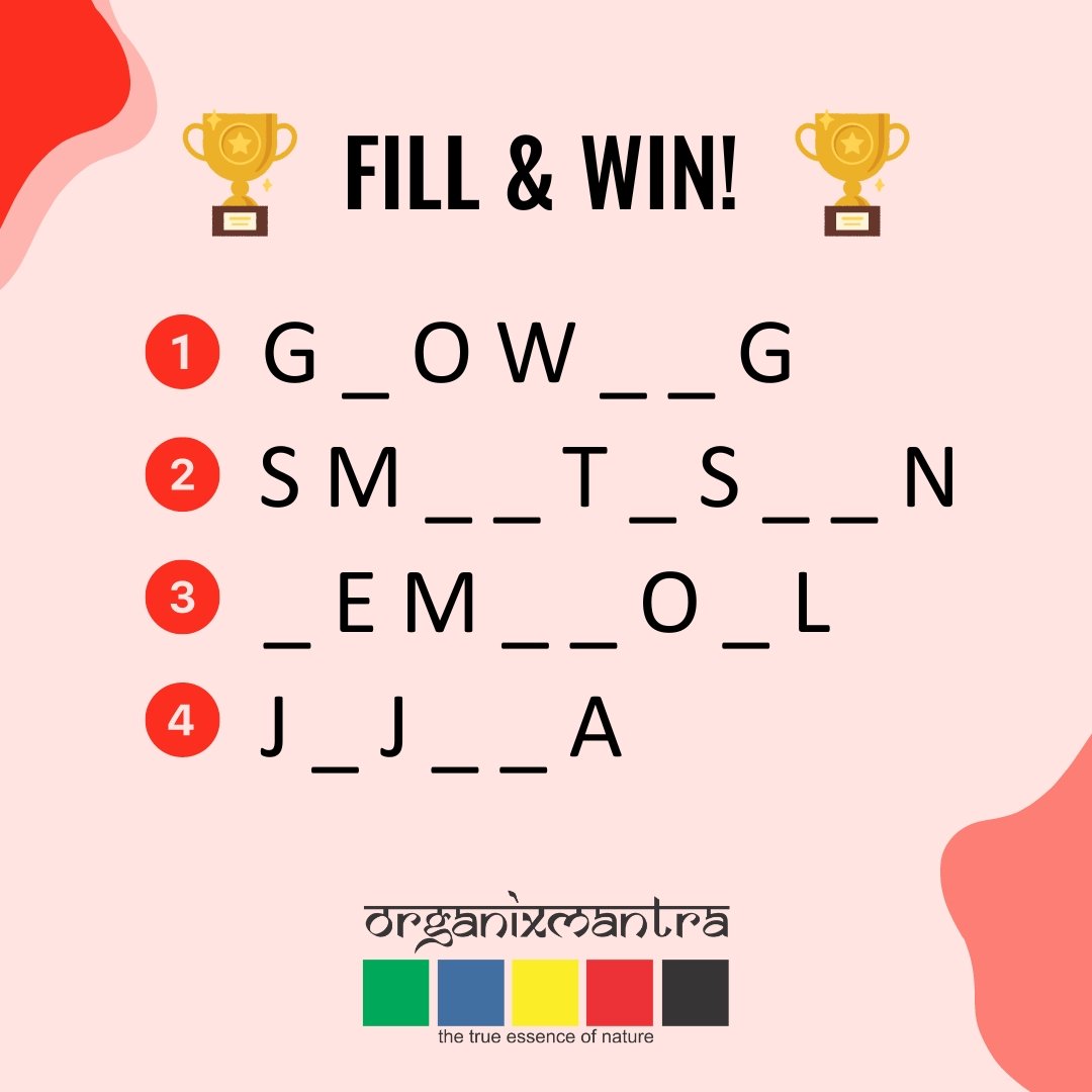 Dive into summer with Organix Mantra! 🌞 Win a Summer Goodie Bag by playing Fill & Win on our Instagram. Follow, guess the vowels, and share. Don't miss out! Ends tomorrow.
 ☀️🎁 Check our latest IG post now!
#SaturdayQuiz #Quiz #GiftHamper #SummerGoodie #OrganixMantra