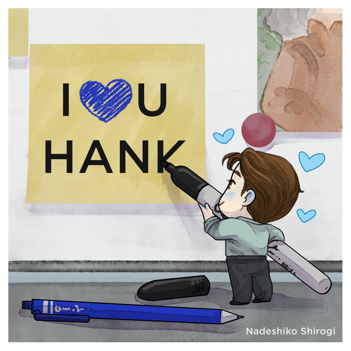 Tiny Connor leaving tiny notes with lots of love 💙✨❤️ #hankcon