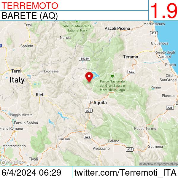 Lieve #terremoto alle 06:29
Epicentro: Barete (AQ)
Magnitudo: 1.9
Dettagli: terremoti.ingv.it/event/38123191
Amazon Music gratis per 3 mesi: amzn.to/3H0EaY2
