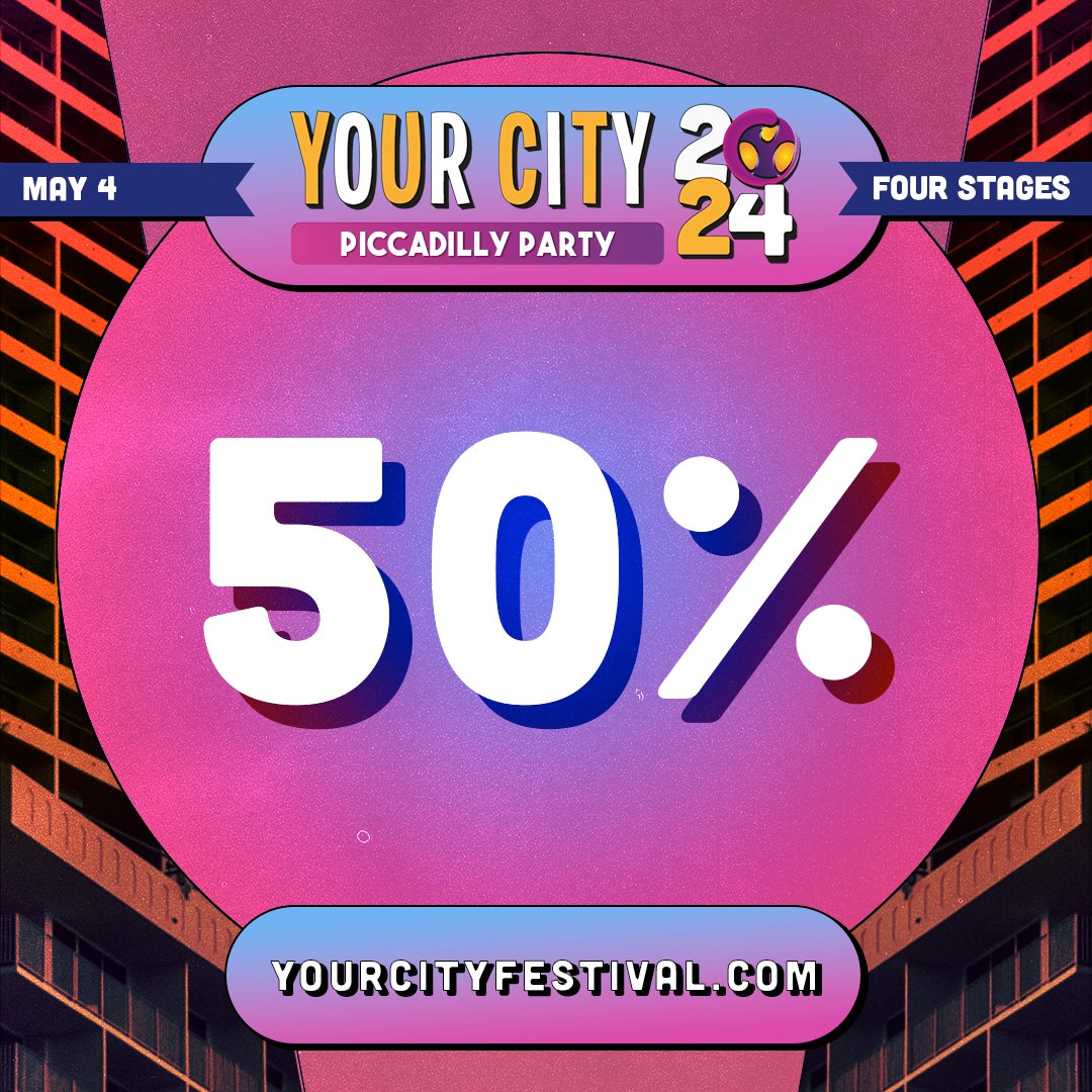 🤯🤯🤯 We're getting mega excited now for our alternative event 'Piccadilly Party' with 50% of tickets gone. Thank you so much to everyone who's grabbed a ticket so far. FREE 🎟️ yourcityfestival.com With special thanks to the generosity of @StokeontrentBID 💜