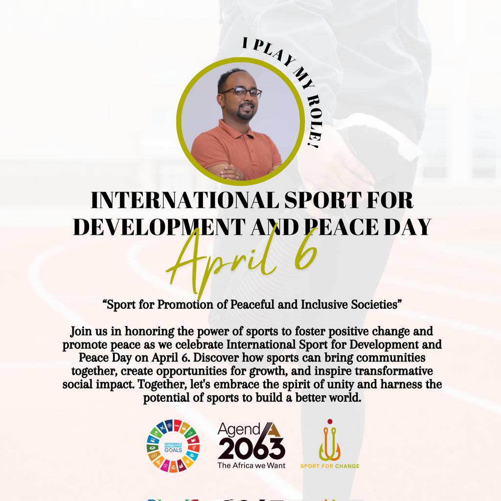 I play my role. As a father, husband, brother, son and most importantly as a person I play my role to creat a peaceful and inclusive world. Happy International Sport for Development and Peace Day 2024 with the theme of ' sport for promotion of Peaceful and Inclusive Societies'