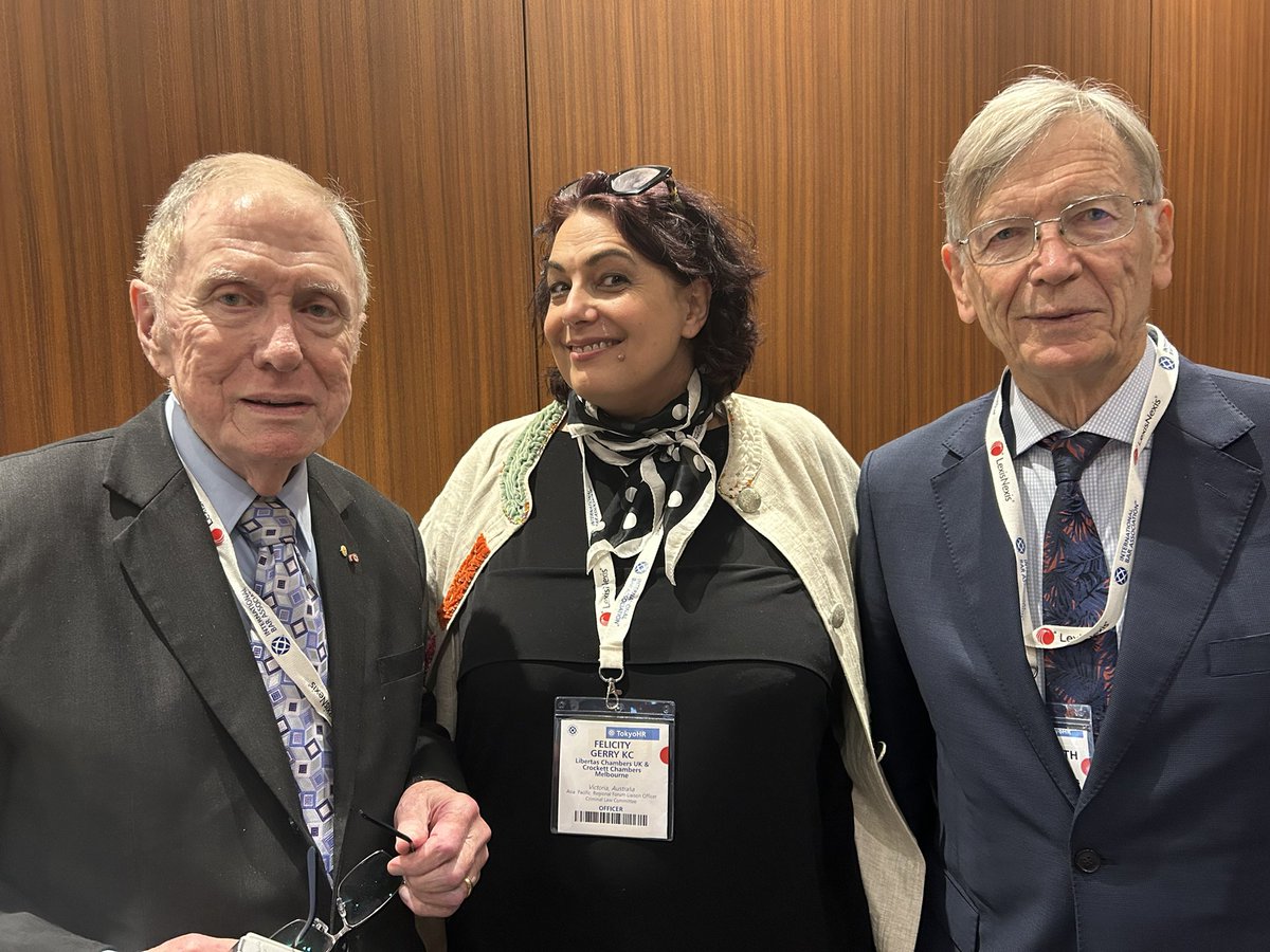 I B A Conference Pic: Me & Michael Kirby (former High Court of Australia) and Robert Carnwath (former UK Supreme Court). A thorn between…?? @IBAevents